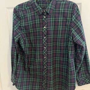 Talbots Green and Blue Plaid shirt